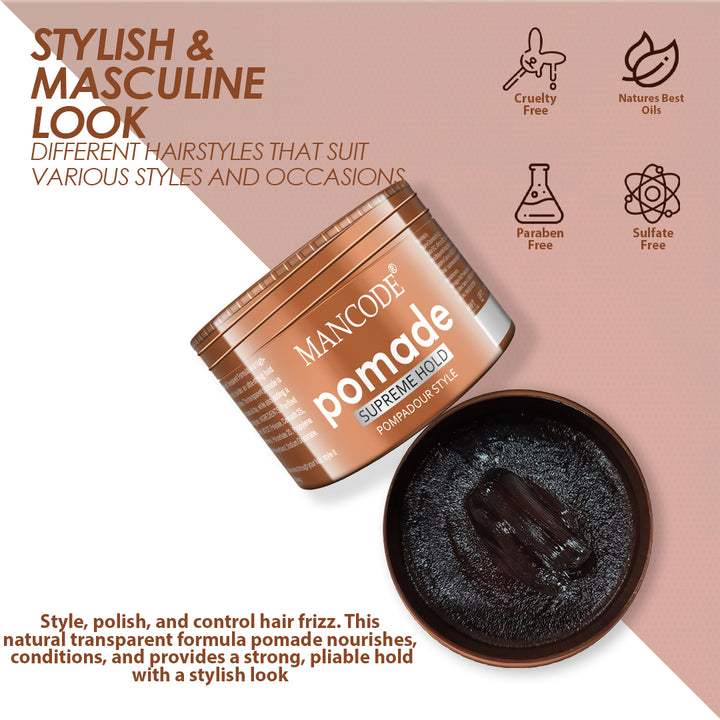 Pomade Supreme Hold Hair Wax | Strong Hold, High Shine & Long-Lasting Styling for Men
