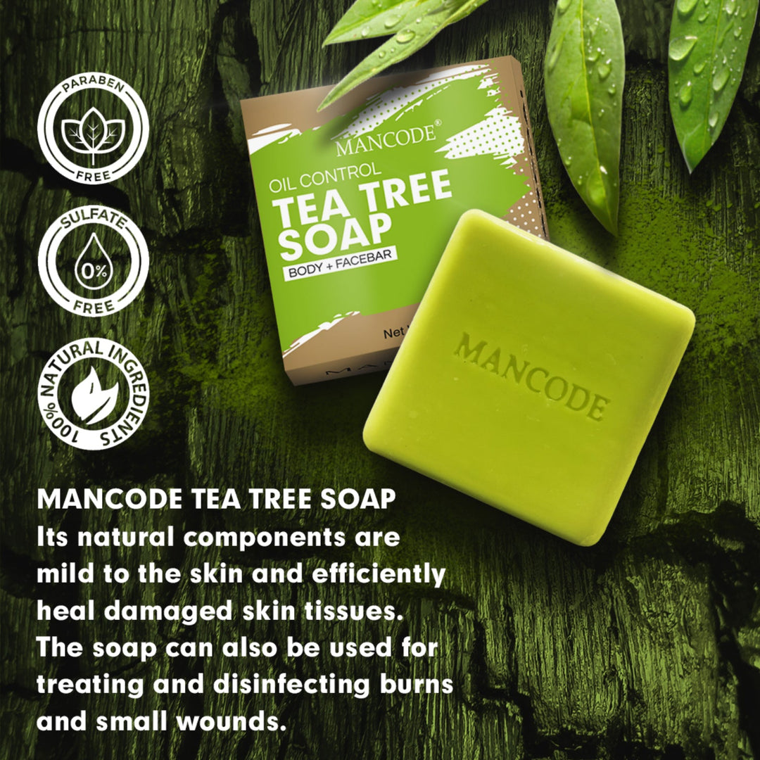 Purifying Tea Tree Soap Combo Pack of 3 | Anti-Acne, Oil Balancing & Skin Detox Bath Bar