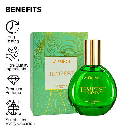 Tempest Perfume for Men 30ml – Long Lasting Eau De Parfum | Bold Fresh Masculine Fragrance promises