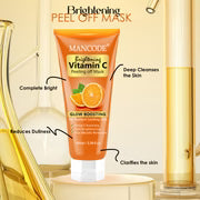 Vitamin C Peel Off Mask 100ml | Brightening Face Mask for Men | Removes Blackheads & Dead Skin | Glow Boosting Deep Cleansing Mask