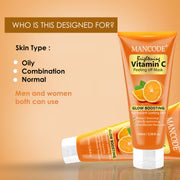 Vitamin C Peel Off Mask 100ml | Brightening Face Mask for Men | Removes Blackheads & Dead Skin | Glow Boosting Deep Cleansing Mask
