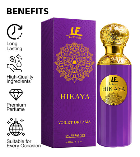 Hikaya Voilet Dreams Perfume 100ml |Premium Unisex Long-Lasting Perfume for Men & Women | Luxury Scent for Special Occasions promises