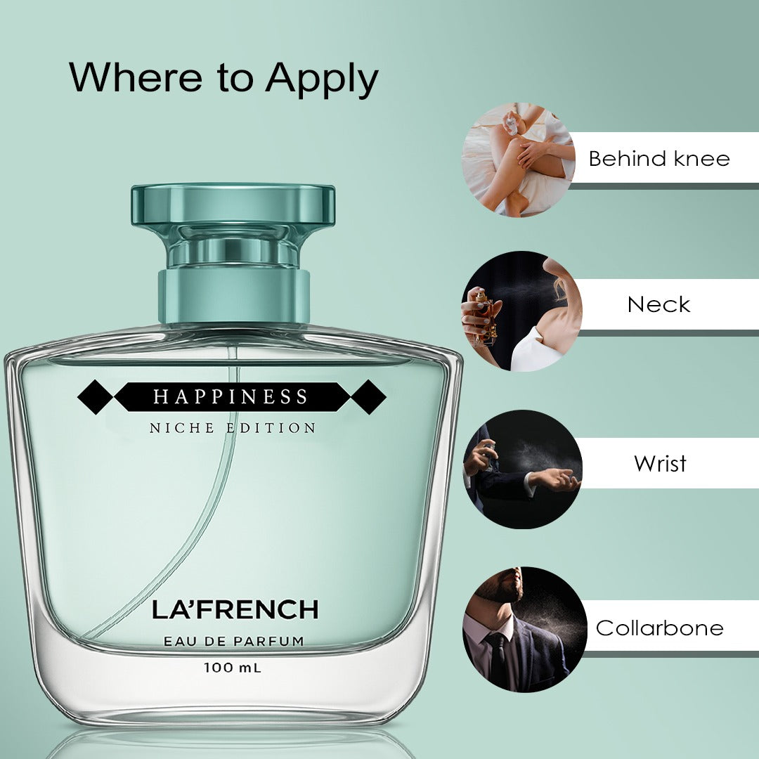 Happiness Perfume for Men & Women 100ml | Long Lasting Fresh Fruity Floral Fragrance | Premium Unisex Eau De Parfum | Uplifting & Joyful Scent