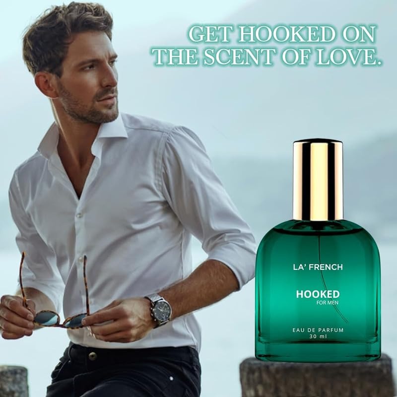Hooked Perfume for Men 30ml | Long Lasting Fresh Spicy Woody Fragrance | Premium Eau De Parfum | Addictive & Confident Daily Wear Scent