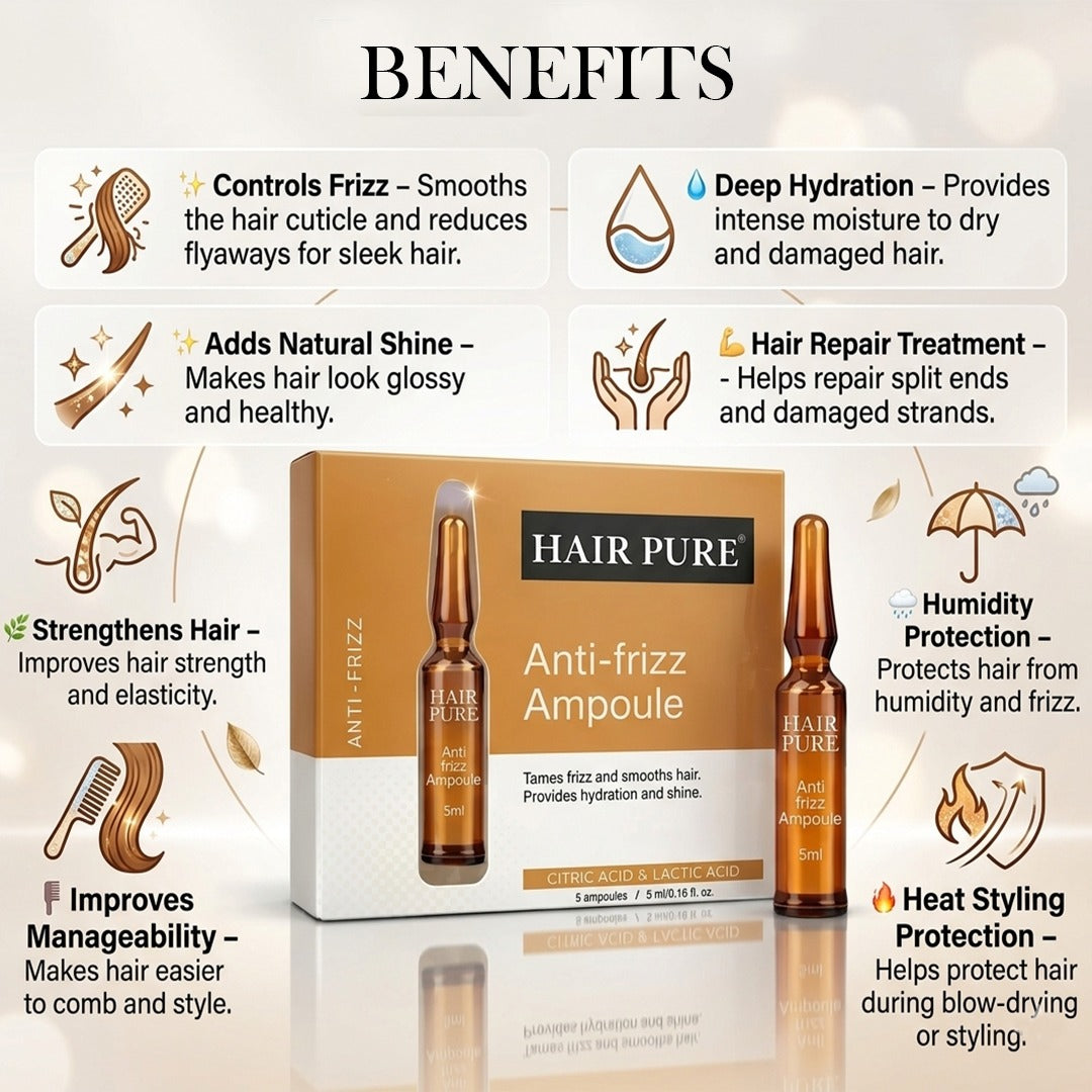 Anti-Frizz Hair Ampoule (5ml) is your go-to treatment for frizz control and silky, smooth hair.