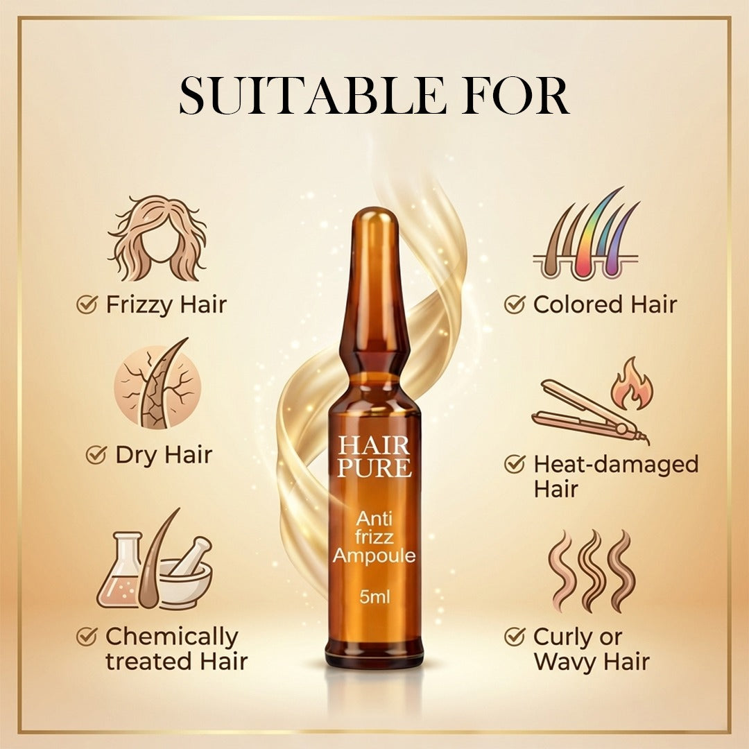 Anti-Frizz Hair Ampoule (5ml) is your go-to treatment for frizz control and silky, smooth hair.