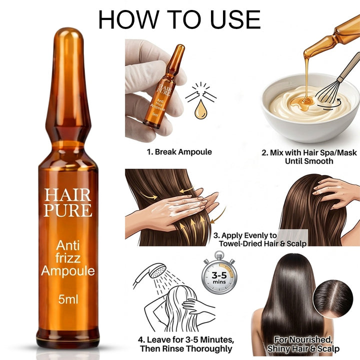Anti-Frizz Hair Ampoule (5ml) is your go-to treatment for frizz control and silky, smooth hair.