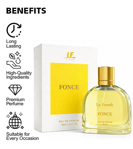 Fonce Unisex Perfume 100ml – Long Lasting Premium Fragrance Spray for Men & Women | Strong, Bold & Luxury Scent | Ideal for Office, Parties & Special Occasions promises