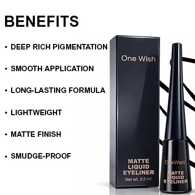 Matte Liquid Eyeliner 3.5ml – Intense Black, Smudge-Proof & Long-Lasting promises