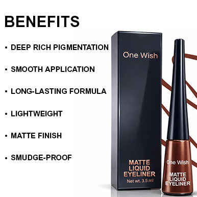 Matte Liquid Eyeliner 3.5ml – Matte Brown, Smudge-Proof & Long-Lasting promises