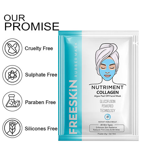Collagen Algae Peel Off Mask Powder + Gel | Hydrating & Firming Face Mask | Glow Boosting, Elasticity & Skin Nourishing Rubber Mask promises