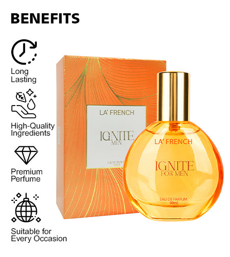 Ignite Perfume for Men 30ml – Long Lasting Eau De Parfum | Bold Fresh Masculine Fragrance promises