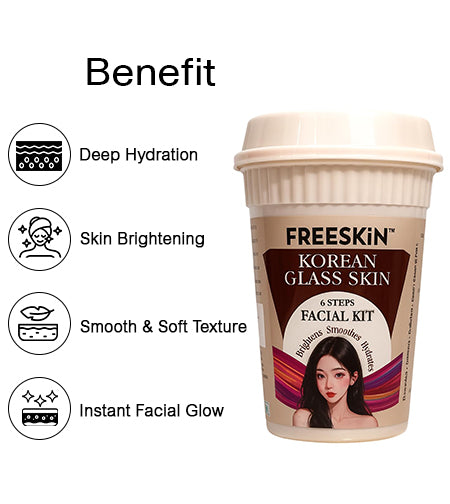 Korean Facial Kit 60g | Glass Skin Glow Facial Kit | Brightening, Hydrating & Skin Smoothing Treatment for Radiant, Dewy Skin promises