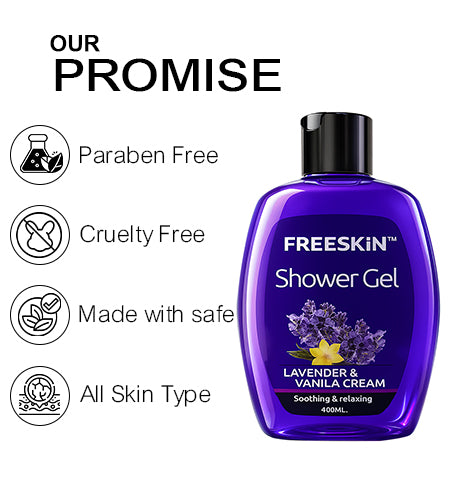 Lavender & Vanilla Shower Gel 400ml | Relaxing Body Wash | Soothing, Hydrating & Gentle Cleansing Shower Gel for Soft, Calm Skin promises