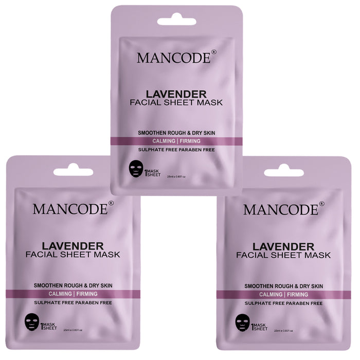 Lavender Facial Sheet Mask Pack of 3 | Calming, Hydrating & Skin Relaxing Face Masks - our product