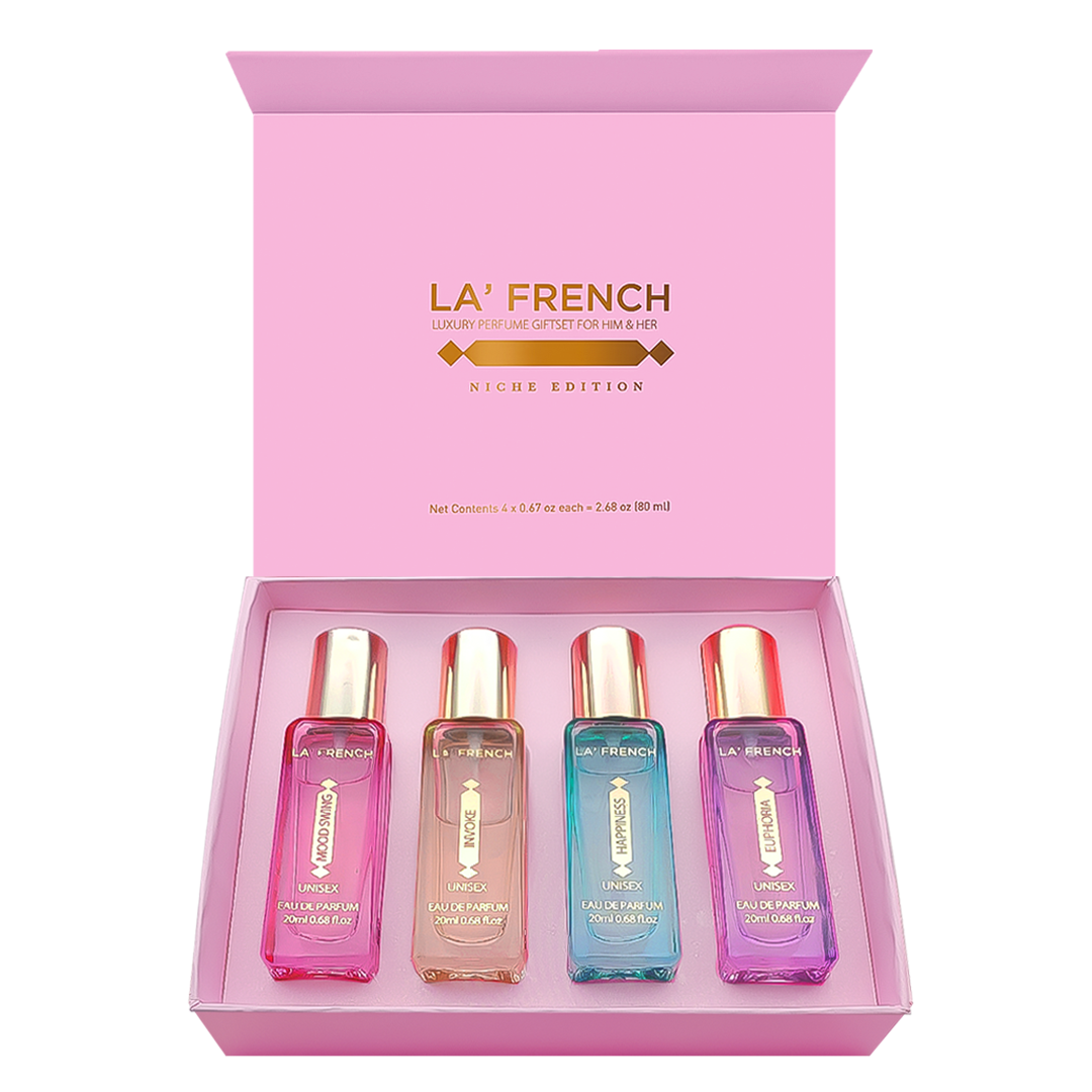 Niche Edition Luxury Perfume Gift Set 4x20ml | Euphoria, Mood Swing, Happiness & Invoke | Long-Lasting Eau De Parfum Gift Set