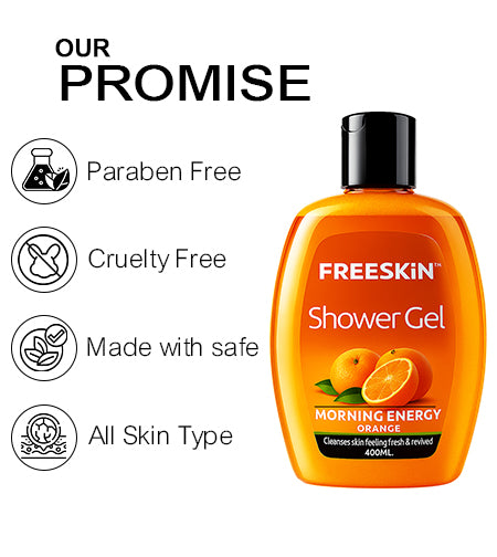Morning Energy Orange Shower Gel 400ml | Refreshing Citrus Body Wash | Deep Cleansing, Energizing & Hydrating Skin Cleanser for Men & Women promises