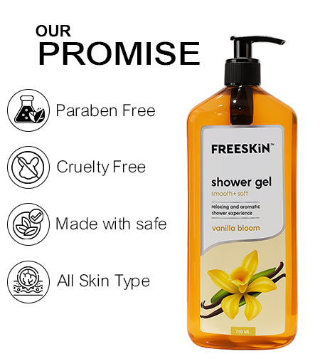 Vanilla Bloom Shower Gel 750ml | Moisturizing Body Wash with Warm Vanilla Fragrance | Gentle Cleanser for Soft, Smooth & Glowing Skin promises